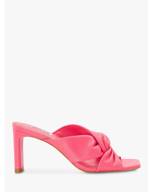 Dune Pink Magnet Leather Cross Over Strap Mules