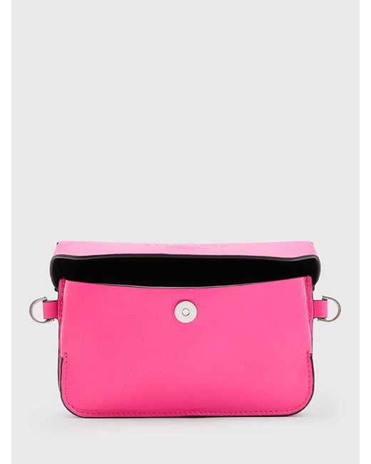 AllSaints Pink Zoe Leather Cross Body Bag