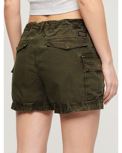 Superdry Green Cotton Cargo Shorts