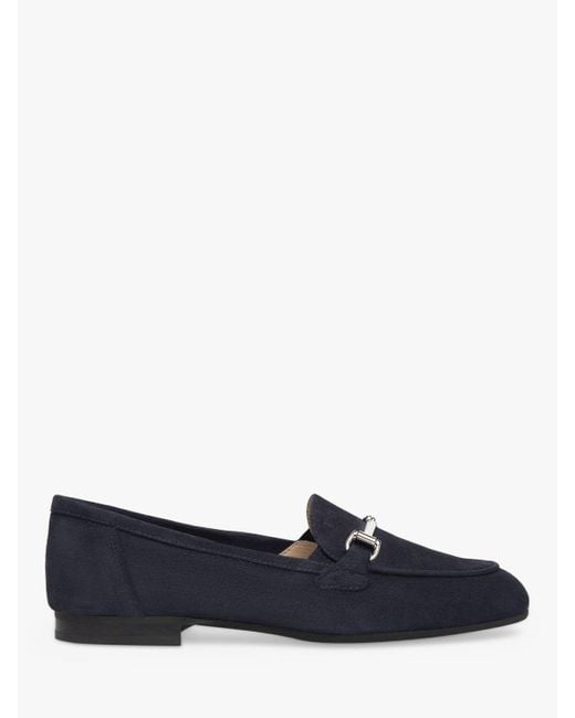 Nero Giardini Blue Snaffle Suede Loafers