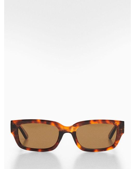 Mango Brown Magali Rectangular Sunglasses