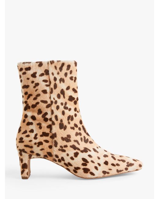 Boden Natural Leopard Straight Ankle Boots