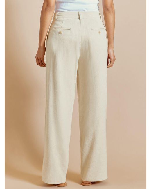 Albaray Natural Cotton Linen Blend Twill Trousers