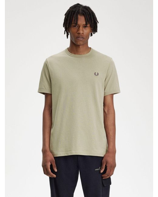Fred Perry Natural Ringer Crew Neck T-shirt for men