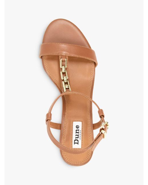 Dune Pink Just Leather Chain Detail Sandals
