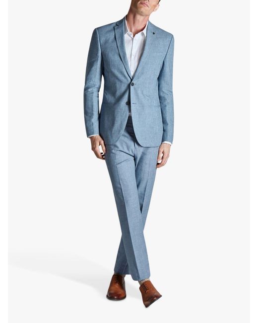 Ted Baker Blue Hydra Linen Slim Fit Suit Jacket for men