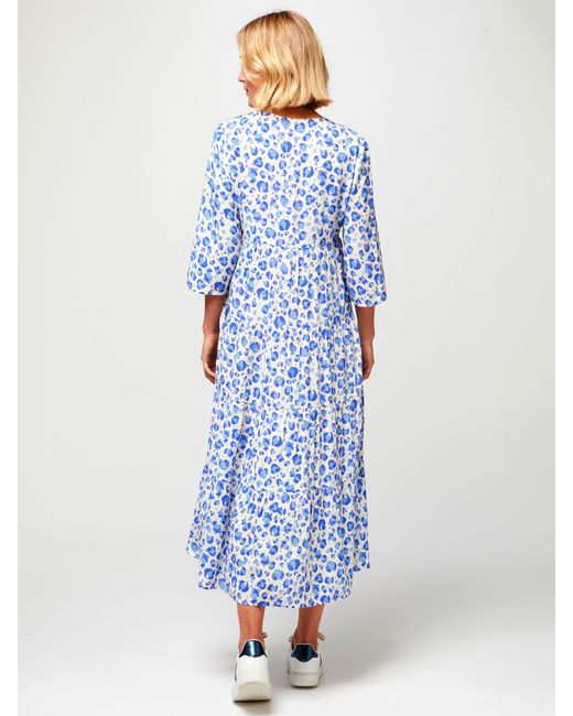 Aspiga Blue Emma Cheetah Print Midi Dress