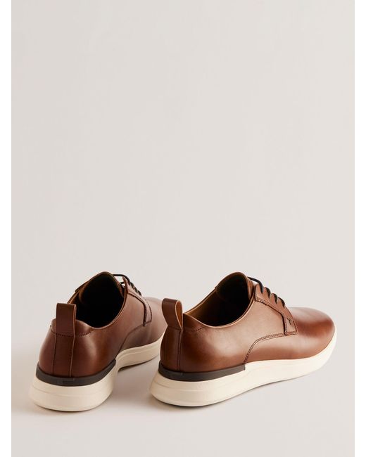 Ted Baker Brown Dorsset Leather Hybrid Derby Shoes for men