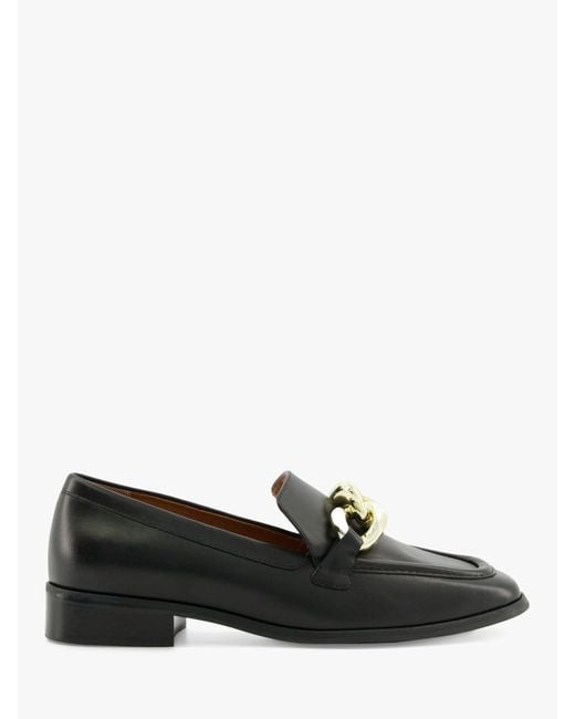 Dune Glimpse Leather Loafers in Black | Lyst UK