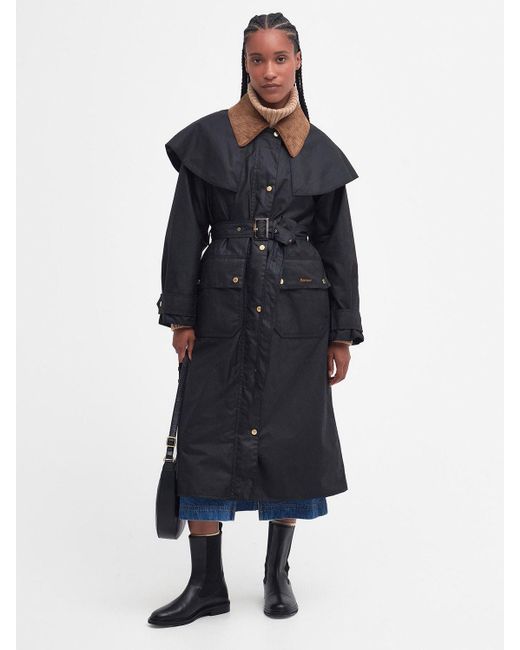 Barbour Blue Tomorrow's Archive Manderston Wax Trench Coat
