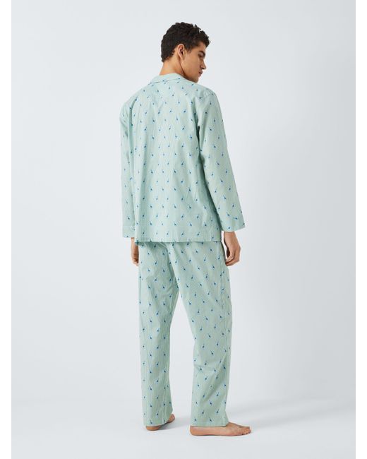 John Lewis Green Organic Cotton Giraffe Print Pyjama Set for men