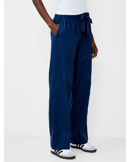 French Connection Blue Bodie Cotton Blend Trousers