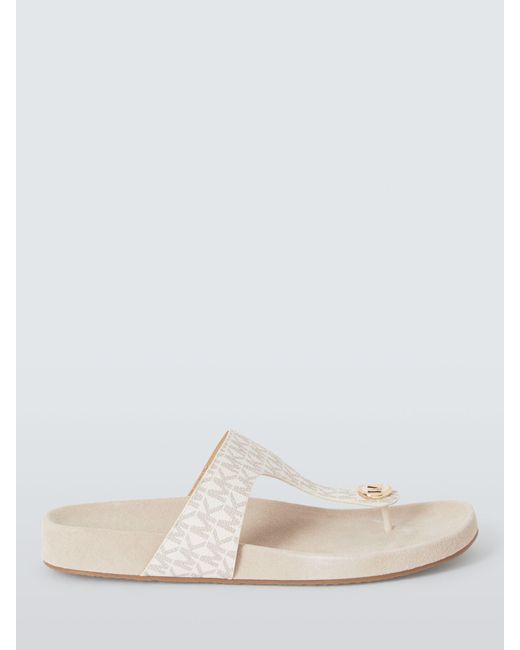 Michael Kors White Michael Lucina Footbed Sandals