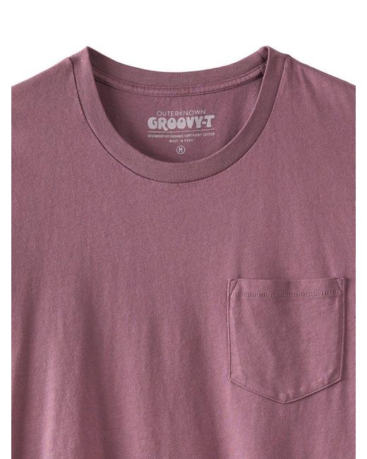 Outerknown Purple Groovy Pocket Short Sleeve T-shirt for men