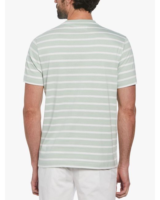 Original Penguin Gray Breton Stripe Short Sleeve T-shirt for men