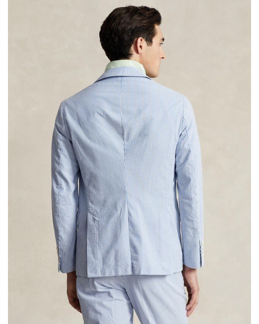 Ralph Lauren Blue Soft Modern Seersucker Suit Jacket for men