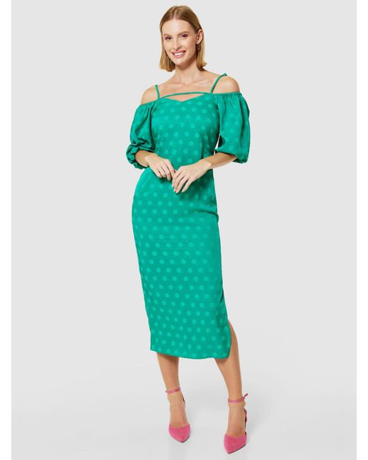 Closet Green Polka Dot Jacquard Pencil Dress