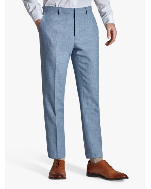 Ted Baker Blue Hydra Linen Slim Fit Trousers for men