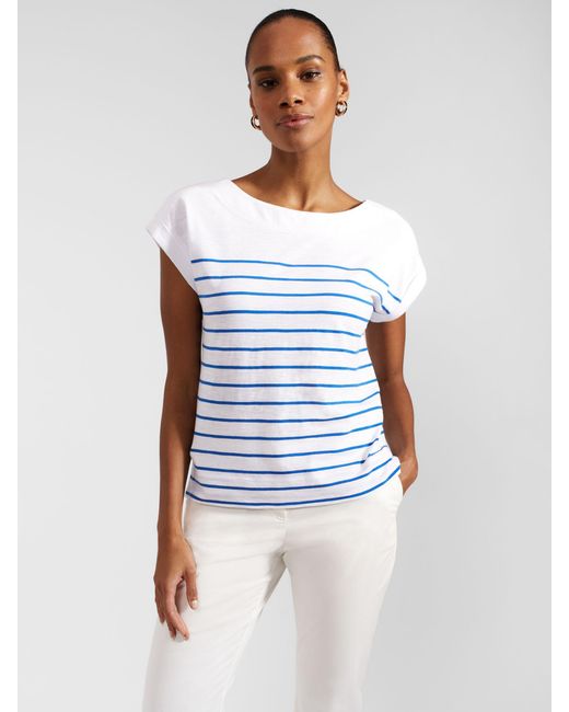 Hobbs Blue Alycia Stripe T-shirt