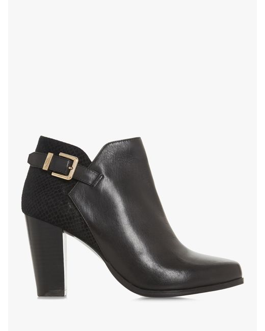 Dune Black Oleria Mixed Upper Ankle Boots