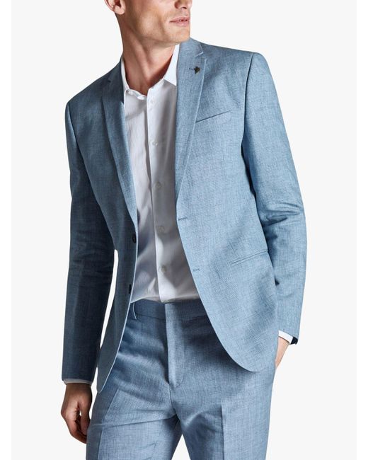 Ted Baker Blue Hydra Linen Slim Fit Suit Jacket for men
