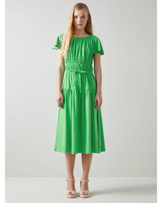 L.K.Bennett Green Chloe Jersey Midi Dress