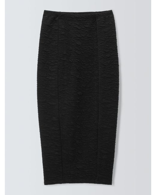 GOOD AMERICAN Black Scrunchie Midi Skirt