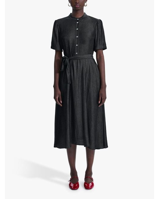 James Lakeland Black Short Sleeve Midi Day Dress