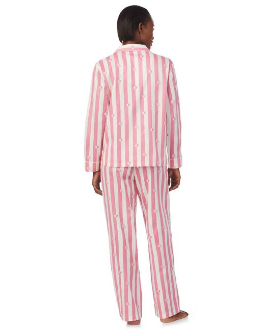 Ralph Lauren Pink Long-sleeve Notched-collar Pajamas Set