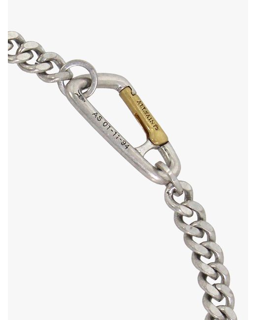 AllSaints White Carabiner Clasp Curb Chain Necklace