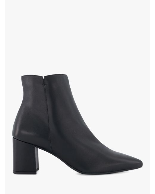 Dune Black Olexa Pointed Leather Boots