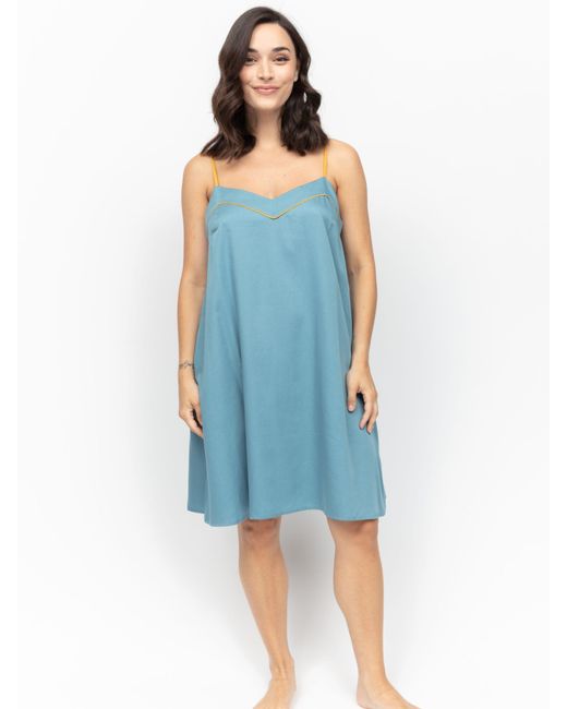Fable & Eve Blue Greenwich Solid Nightdress