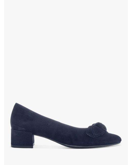 Gabor Blue Hooty Suede Court Shoes