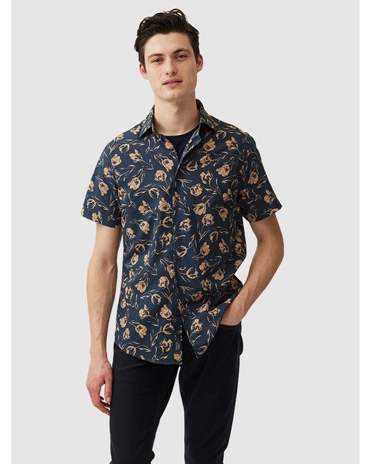 Rodd & Gunn Black Castor Bay Floral Cotton Shirt for men