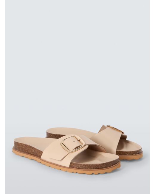 John Lewis Natural Lyon Leather Single Buckle Footbed Sandals