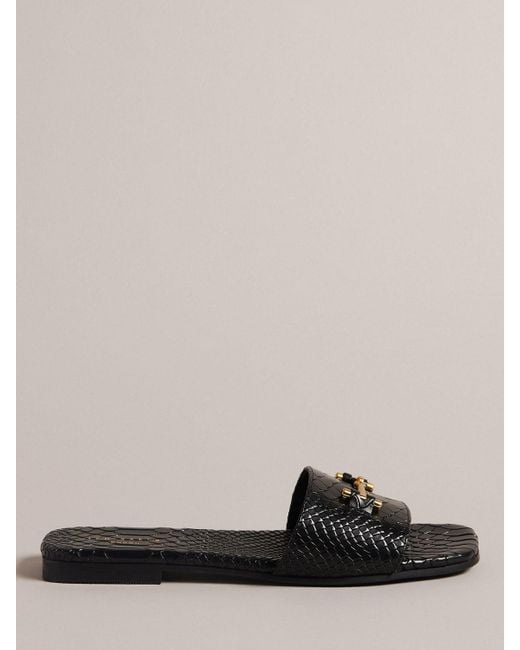 Ted Baker Black Ashinu Leather Snaffle Sandals