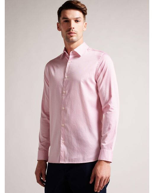 Ted Baker Willet Geometric Shirt in Pink for Men | Lyst UK