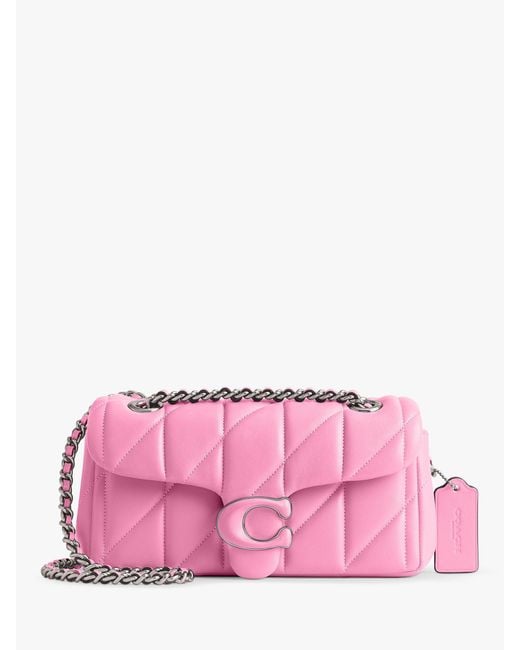 COACH Pink Tabby 20 Quilted Leather Chain Strap Cross Body Bag