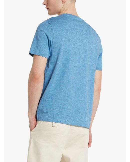 Farah Blue Danny Regular Fit Organic Cotton T-shirt for men
