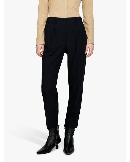 Sisley Blue Plain Tailored Cropped Trousers