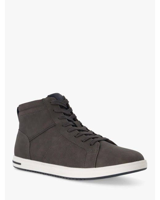 Dune Gray Sezzy Suedette Hi-top Trainers for men