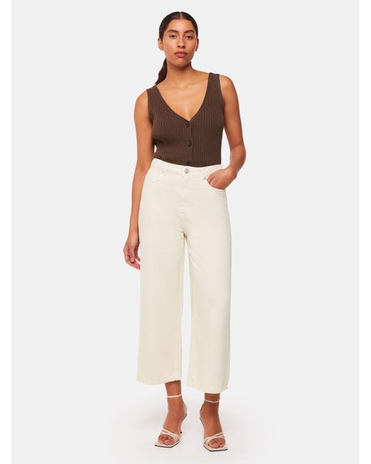 Whistles White Wide Leg Cropped Jeans
