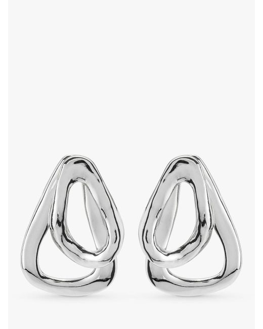 Uno De 50 White Irregular Drop Earrings