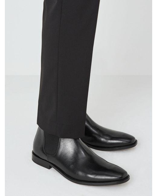 John Lewis Black Elsworth Leather Chelsea Boots for men
