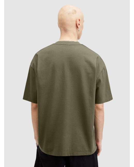 AllSaints Green Xander Short Sleeve Crew T-shirt for men