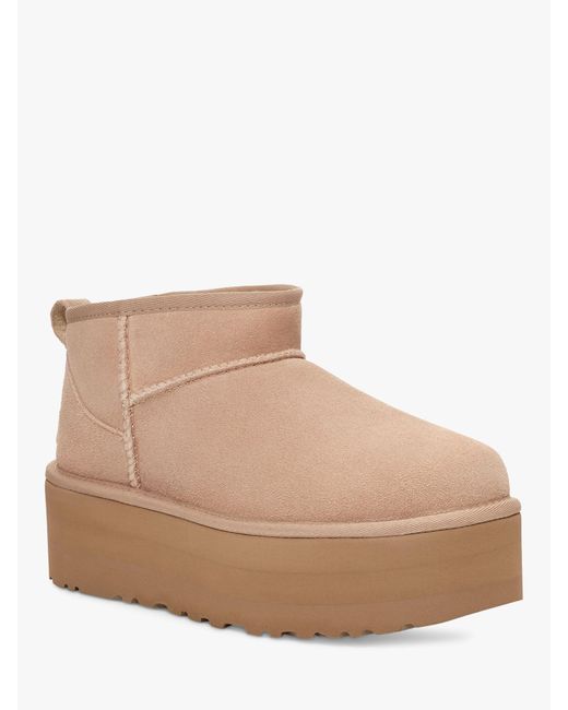 Ugg Brown Classic Ultra Mini Platform Suede Boots