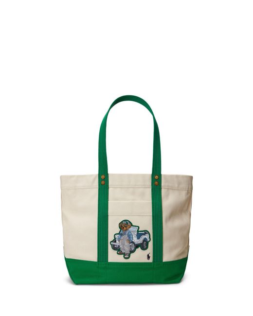 Ralph Lauren Green Polo Bear Tote Bag