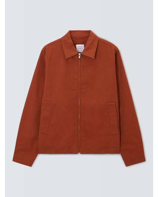 John Lewis Orange Cotton Linen Zip Jacket for men