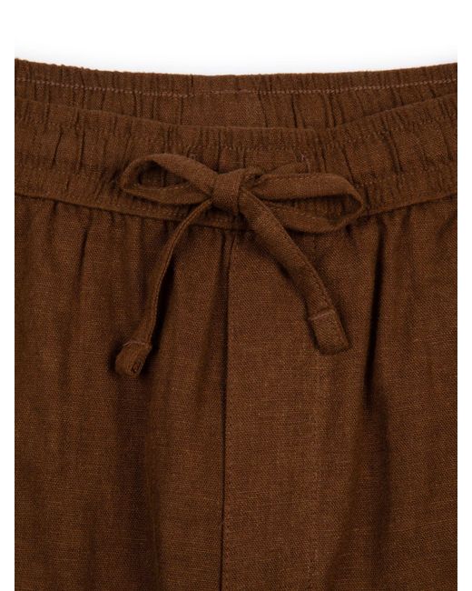 Chelsea Peers Brown Linen Blend Shorts for men