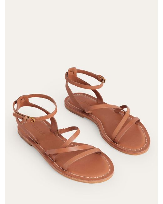 Boden Pink Everyday Strappy Leather Flat Sandals